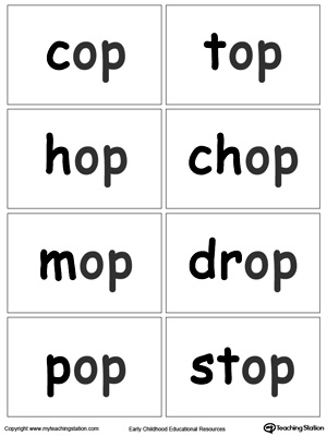 OP Word Family Flash Cards | MyTeachingStation.com