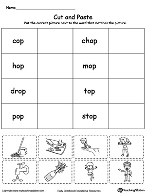 op word family workbook for kindergarten myteachingstationcom