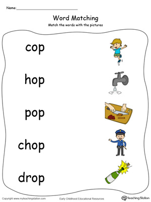 Kindergarten Word Families Printable Worksheets | MyTeachingStation.com