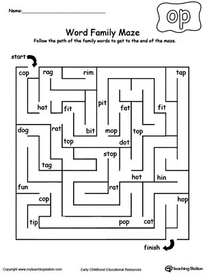 OP Word Family Workbook for Kindergarten | MyTeachingStation.com