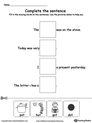 OT Word Family Complete the Sentence