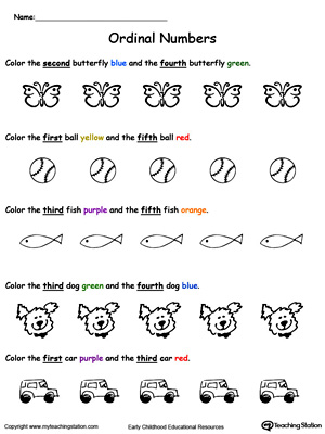 ordinal numbers myteachingstationcom