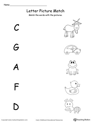 Uppercase Beginning Letter Sound: A C D F G