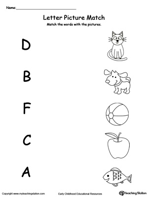 Uppercase Beginning Letter Sound: D B F C A