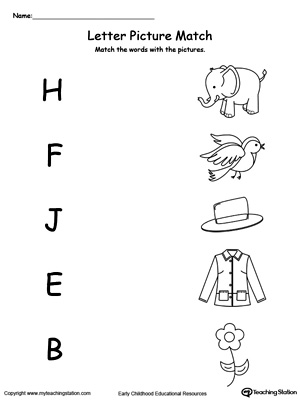 Uppercase Beginning Letter Sound: H F J E B