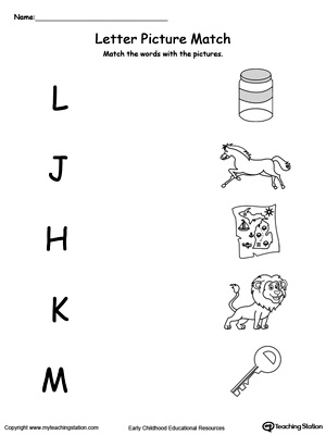 Uppercase Beginning Letter Sound: L J H K M