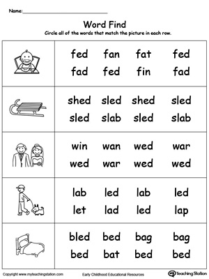 ED Word Family Workbook for Kindergarten | MyTeachingStation.com