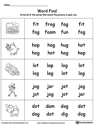 OG Word Family Workbook for Kindergarten | MyTeachingStation.com