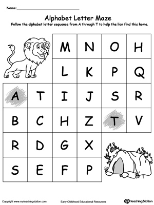 FREE* Practice Alphabet Sequence With Letter Maze