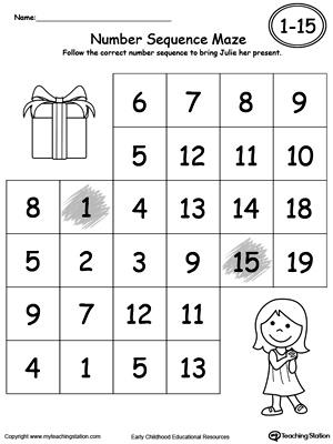 Practice Number Sequence With Number Maze 1-20 | MyTeachingStation.com