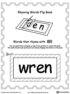 Printable Rhyming Words Flip Book EN