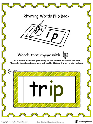 Use this Printable Rhyming Words Flip Book IP in Color to teach your child to see the relationship between similar words.