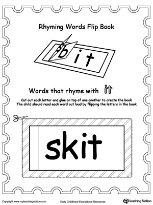 Printable Rhyming Words Flip Book IT