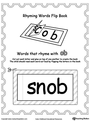 Printable Rhyming Words Flip Book OB