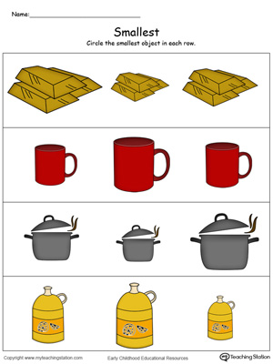 Smallest Worksheet: Identify the Smallest Object in Color