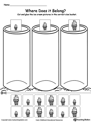 FREE* Sort by Size: Ice Cream | MyTeachingStation.com