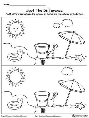 Spot the Difference in the Beach | MyTeachingStation.com