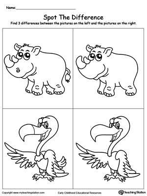 Spot the Difference in the Animals: Yak and Xenops | MyTeachingStation.com
