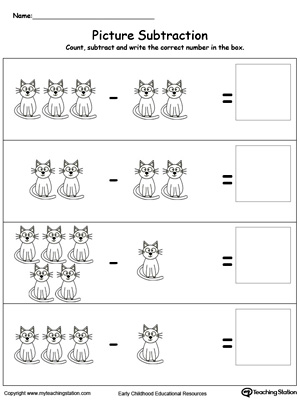 Printable Math Worksheets For Kindergarten Subtraction Free Addition Coloring Book 1st Grade Doctorbedancing