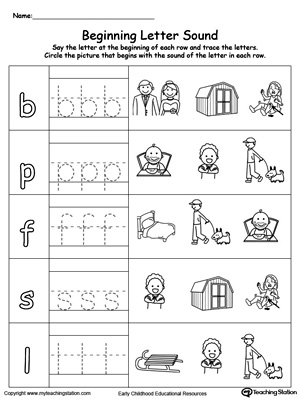 Trace and Match Beginning Letter Sound: ED Words