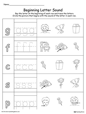 Trace and Match Beginning Letter Sound: IN Words