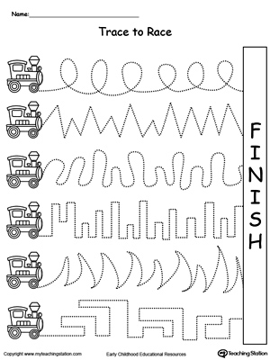 Trace to Race: Train Track | MyTeachingStation.com