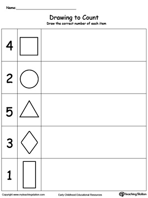 Trace and Drawing Shapes to Count