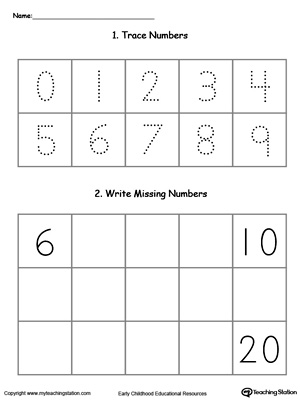 Kindergarten Writing Numbers Printable Worksheets | MyTeachingStation.com