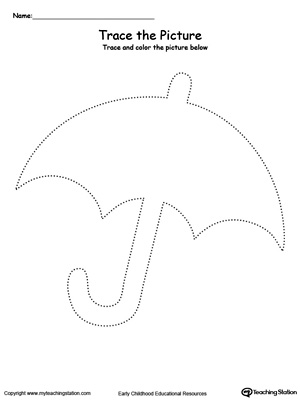 Umbrella Picture Tracing | MyTeachingStation.com