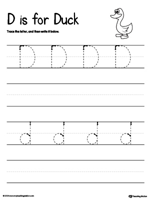 Writing Lowercase Letter D | MyTeachingStation.com