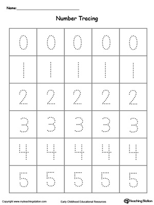 Early Childhood Writing Numbers Worksheets 