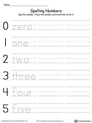 kindergarten numbers printable worksheets