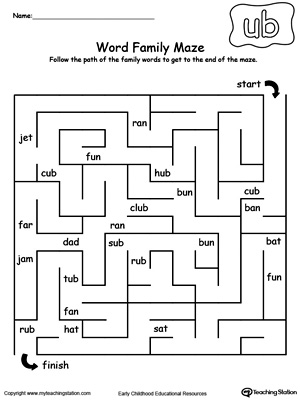 UB Word Family Maze