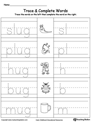 UG Word Family Workbook for Kindergarten | MyTeachingStation.com