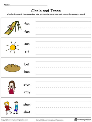 Build vocabulary, learn phonics and practice writing with this UN Word Family worksheet.