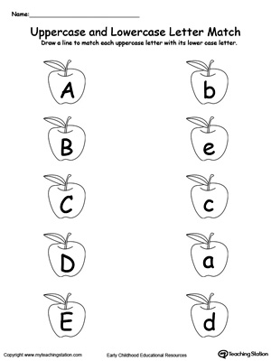 Matching Uppercase and Lowercase Letters A Through E
