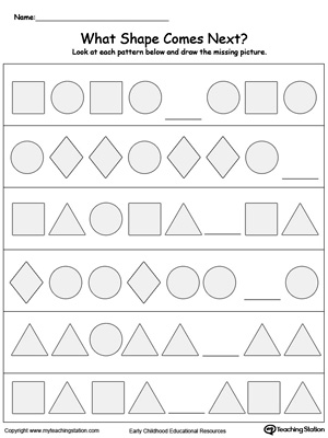 Complete the Shape Pattern | MyTeachingStation.com