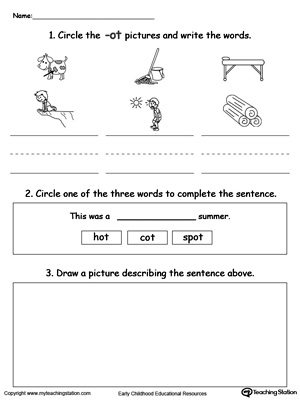 Word Recognition, Writing and Drawing: OT Words