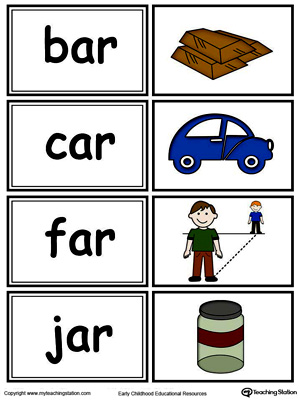 Word sorting and matching game with this AR Word Family printable worksheet in color.