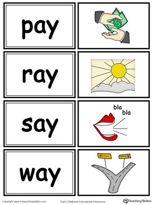 Word Sort Game: AY Words in Color | MyTeachingStation.com