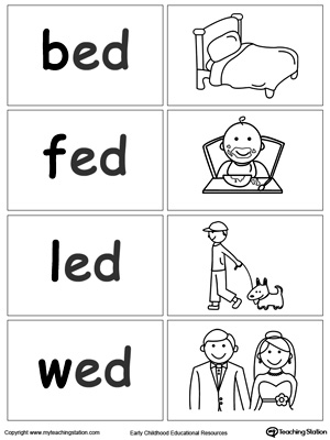 Word Sort Game: ED Words