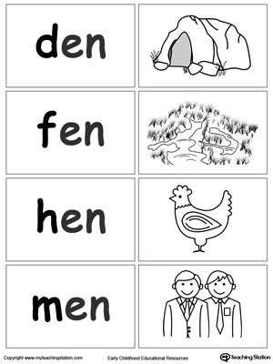 Sort and match words with this  EN Word Family printable worksheet.