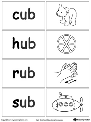 Sort and match words with this  UB Word Family printable worksheet.