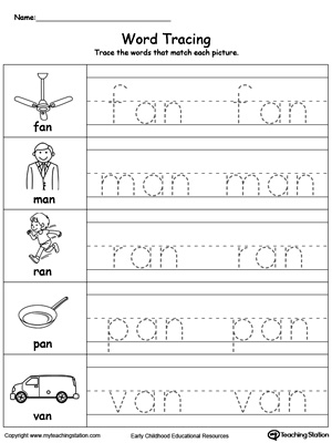 AN Word Family Workbook for Preschool | MyTeachingStation.com