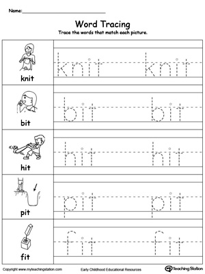 Word Tracing: IT Words | MyTeachingStation.com