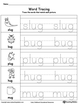 UG Word Family Workbook for Preschool | MyTeachingStation.com