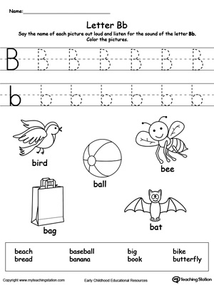 FREE* Letter B Beginning Sound Word List