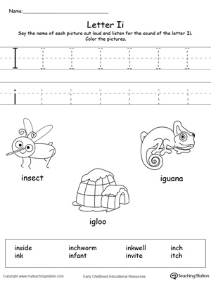 beginning sound of the letter i myteachingstationcom