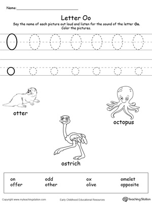 Words Starting With Letter O | MyTeachingStation.com