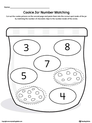Cookie Jar Number Matching Worksheet